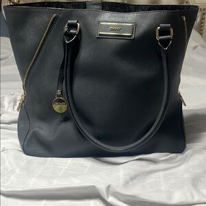DKNY Leather Tote Bag, GUC Blue/Grey